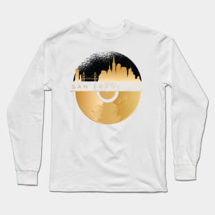 San Francisco Skyline Vinyl Record Long Sleeve T-Shirt